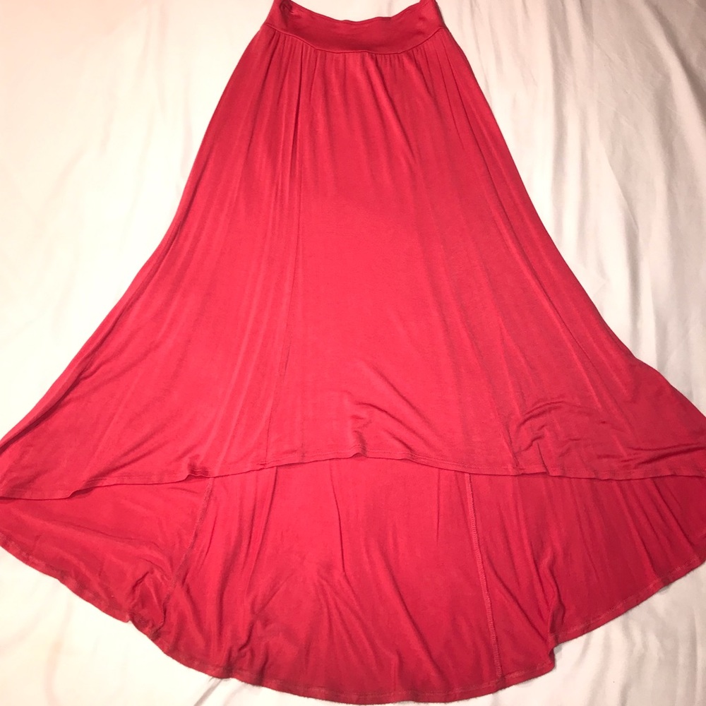 Coral New Directions hi-low skirt.